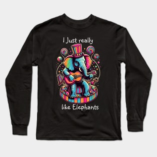 Harmonious Elephant: Guitar Jam Session Long Sleeve T-Shirt